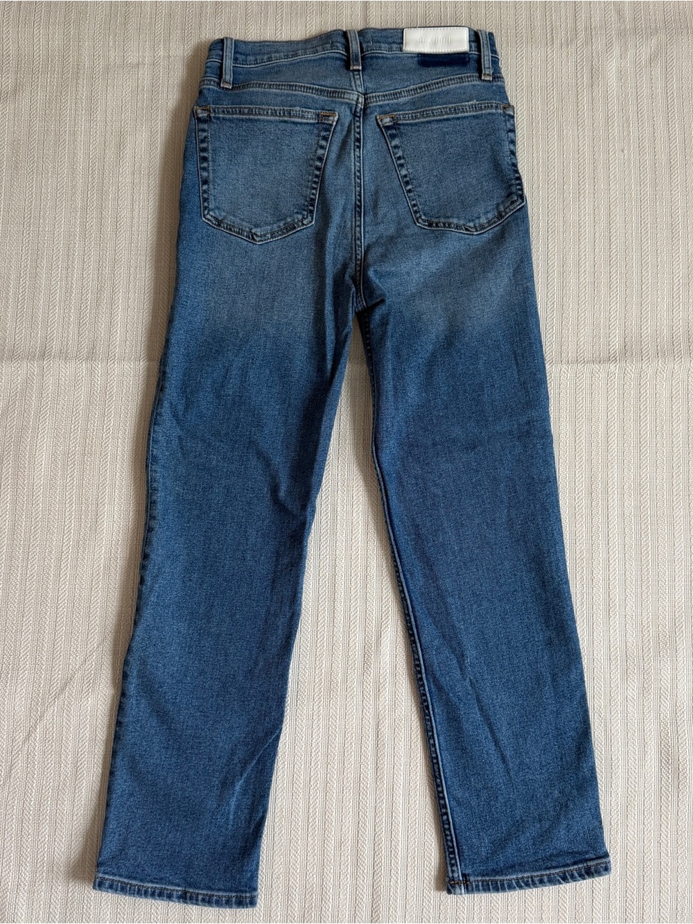 Re/Done Comfort Stretch High-Rise 70s Stove Pipe in Western Blue Size 26 - Picture 9 of 11